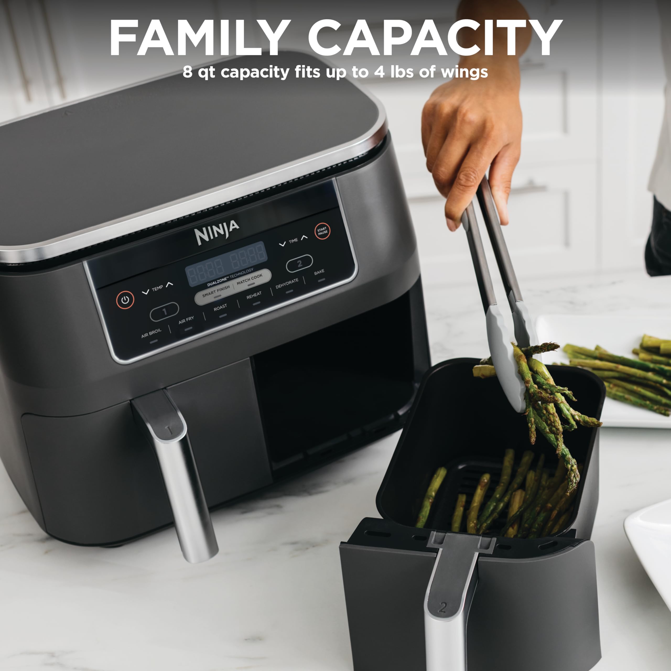 Amazon.co.jp: Ninja DZ201 Foodi 6-in-1 2-Basket Air Fryer with